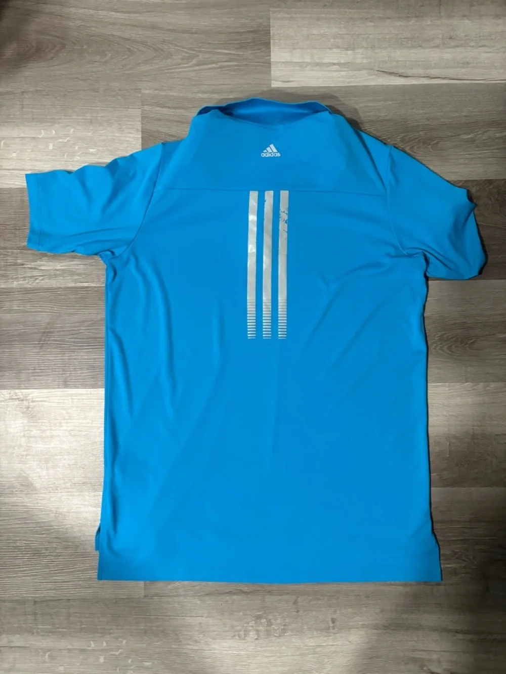 adidas Men's Bright Blue Athletic Polo with Contrast Trim